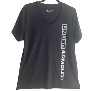 Under Armour Womens Tee Shirt XL  HeatGear V-Neck Short Sleeve